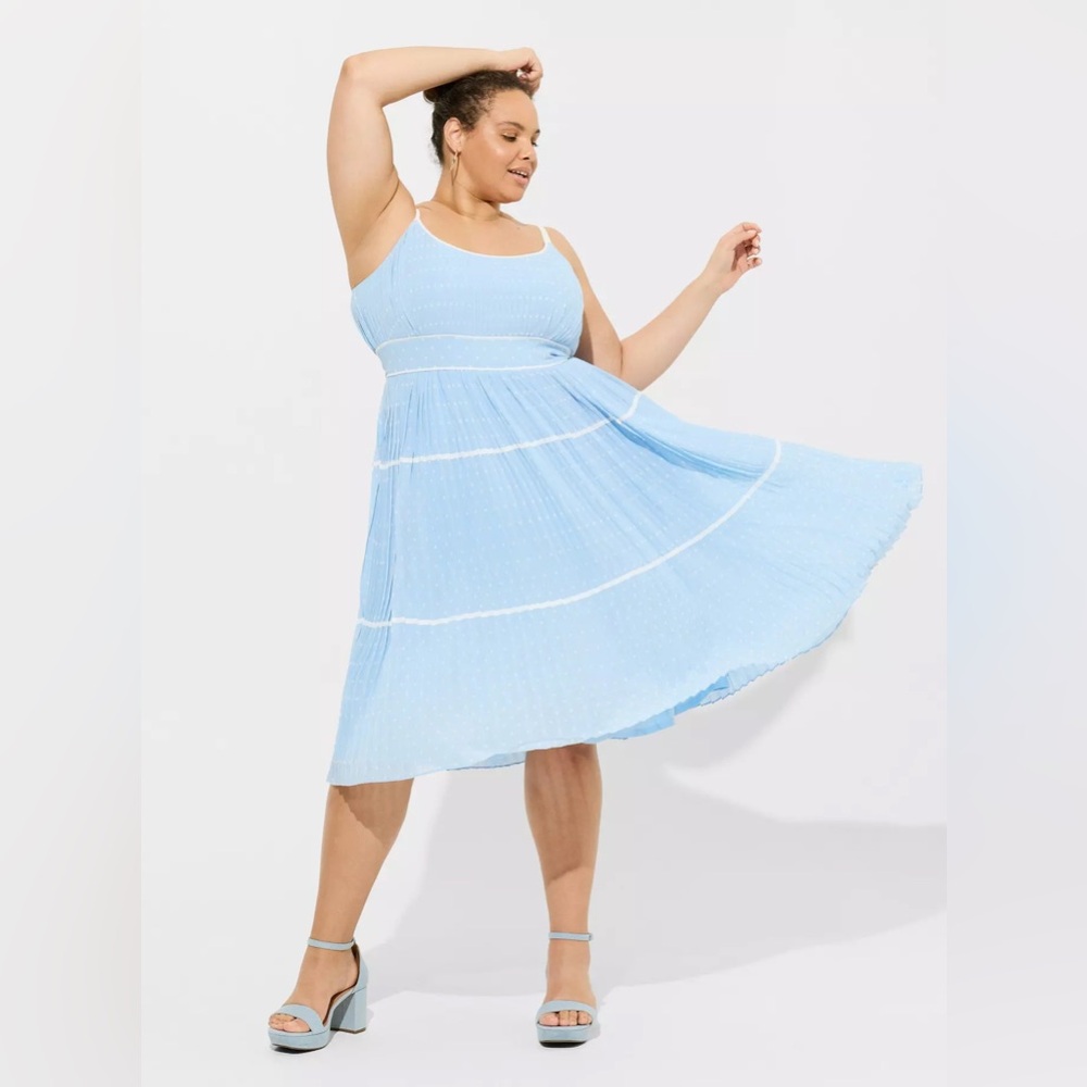 Marilyn Monroe Pleated Tiered Dress. Polka dots